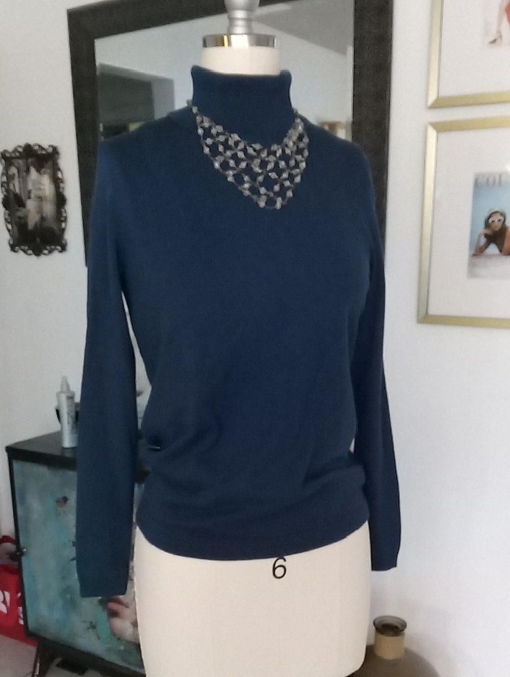 Talbots Navy Turtleneck Sweater